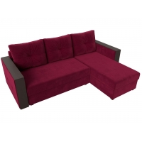 Угловой диван Валенсия Лайт (микровельвет бордовый) - Изображение 2